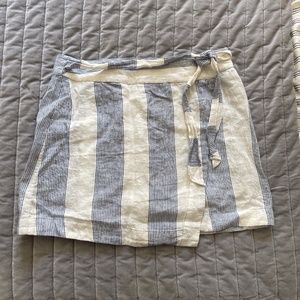Free People Blue & White Striped Skirt